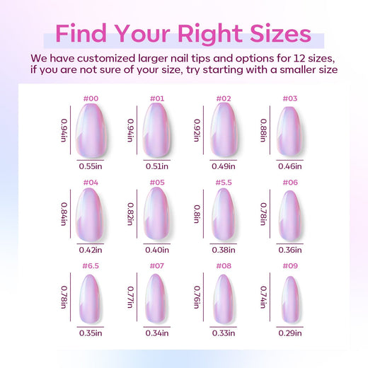 Free Pink Stardust - 24 Fake Nails 12 Sizes Short Coffin Press on Nails Kit
