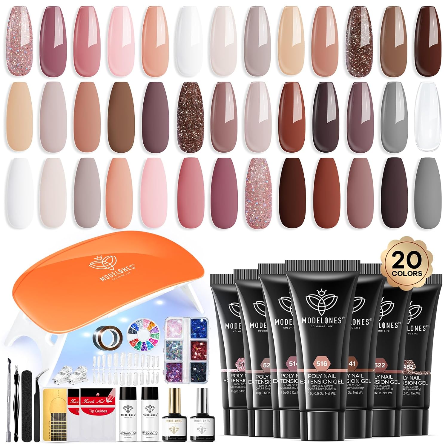 Honey Sweetheart - 39Pcs 20 Colors Poly Nail Gel Kit【US ONLY】