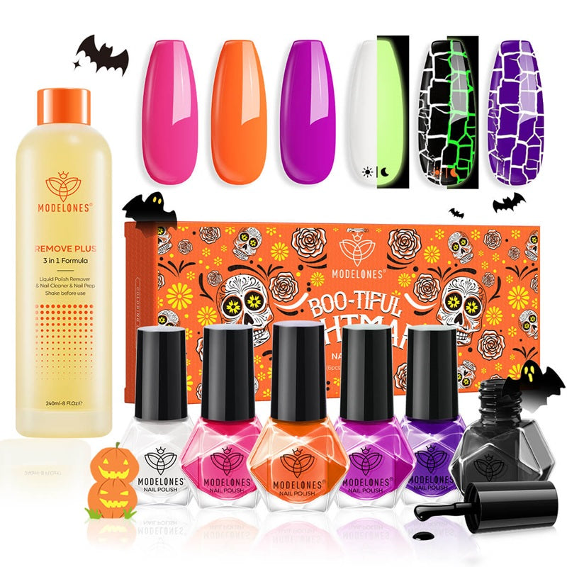 Halloween Cracked Nail Polish Mini Set & PleaSCENT Removal Plus Liquid Duo