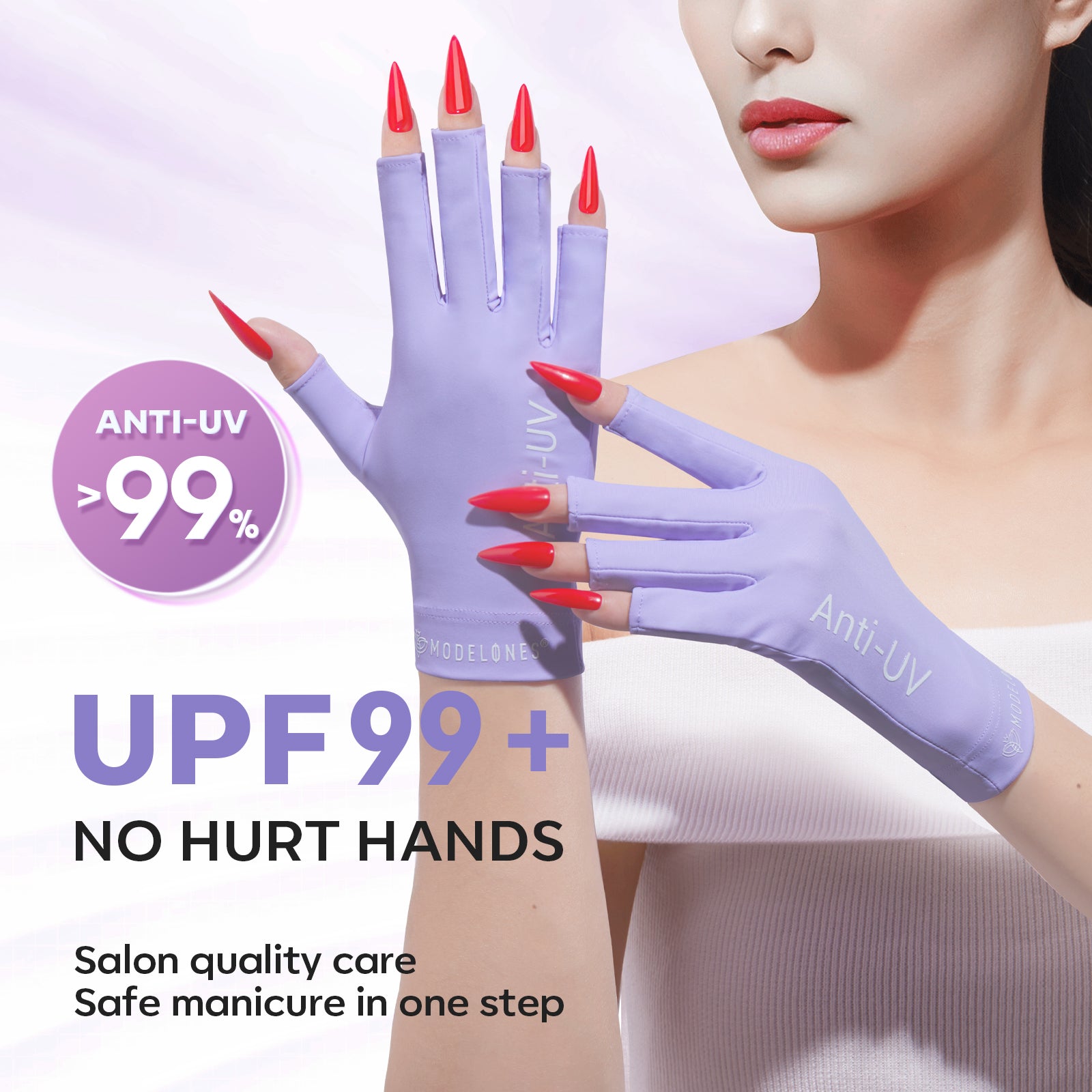 Anti-UV light Glove For Nails Salon Professional UPF 99+