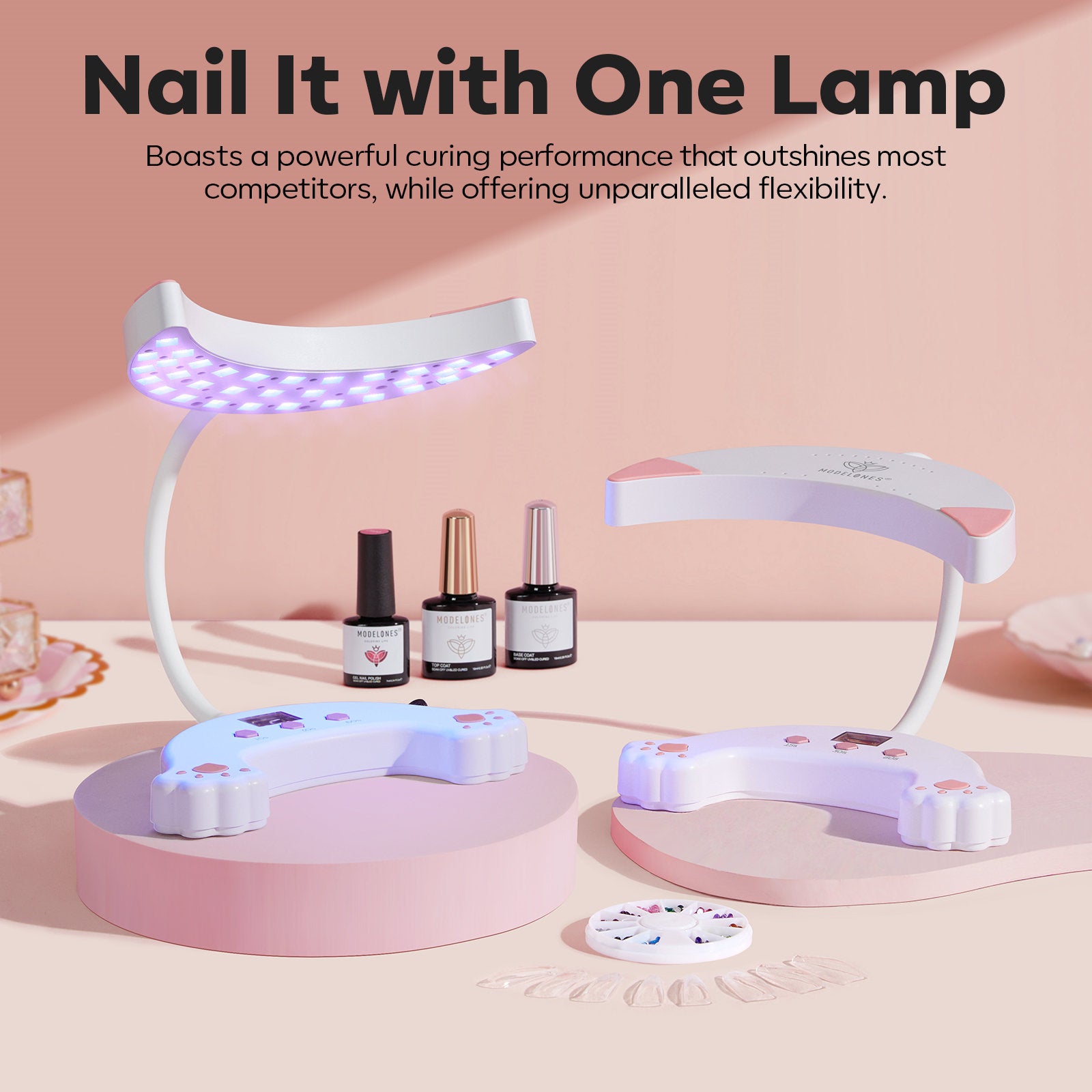 48W UV Gooseneck LED Nail Lamp with Glove