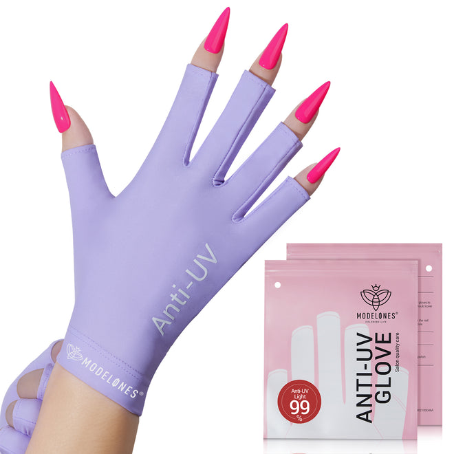 Purple Anti-UV light Glove For Nails  Salon Professional UPF 99+