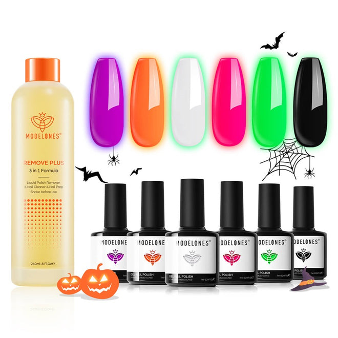 Halloween Luminous Gel Polish Set & PleaSCENT Removal Plus Liquid Duo