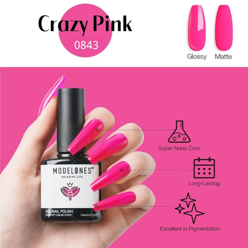 Crazy Pink - Modelones Gel Nail Polish Inspire Gel 15ml