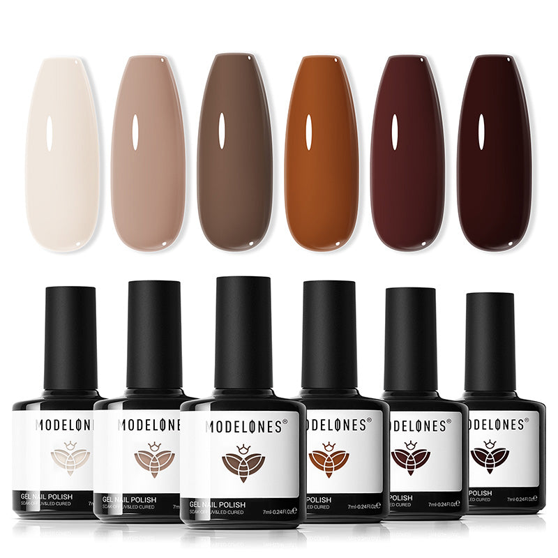 Neutral Cocoa Gel Polish Set MODELONES #neutral cocoa