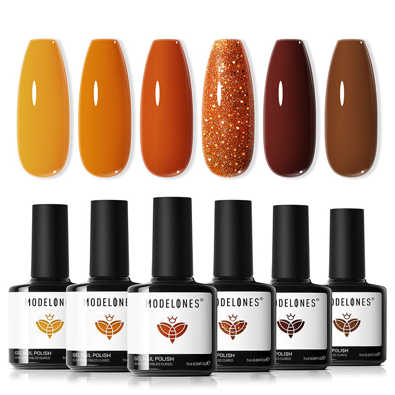Pumpkin Glow Gel Polish Set MODELONES #pumpkin glow