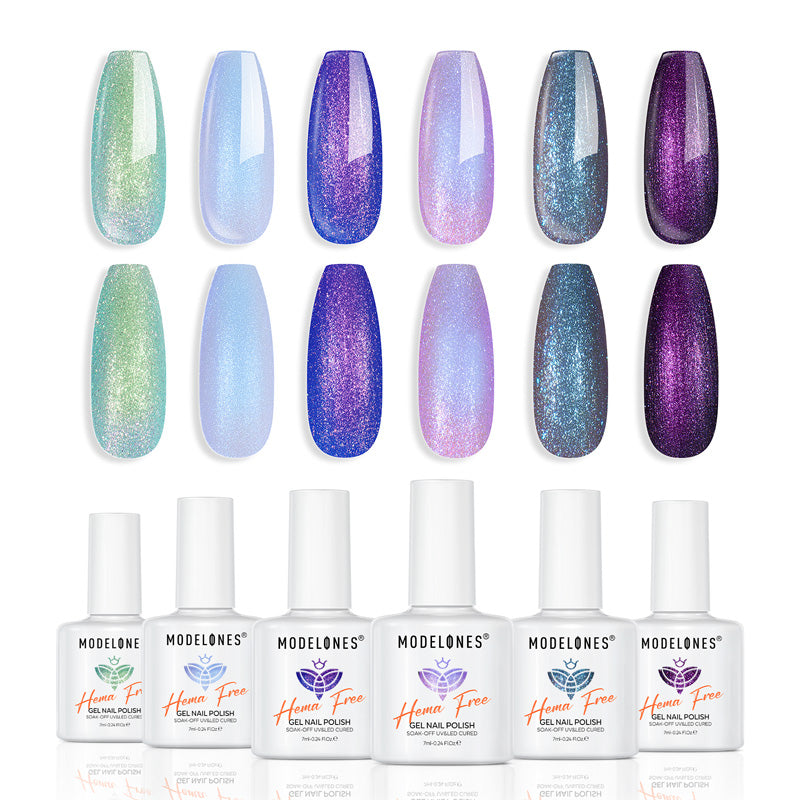 Violet Sparkle Gel Polish Set MODELONES 