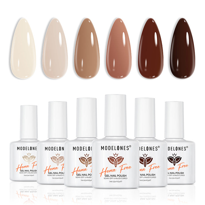 Neutral Latte Gel Polish Set MODELONES #neutral latte