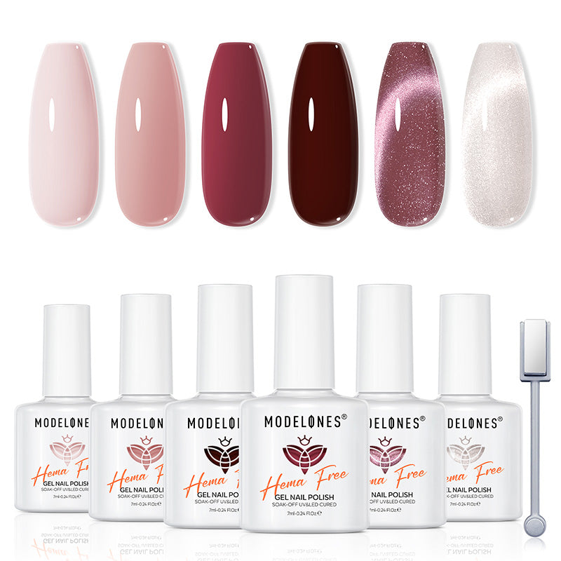 Blush Merlot Gel Polish Set MODELONES #blush merlot