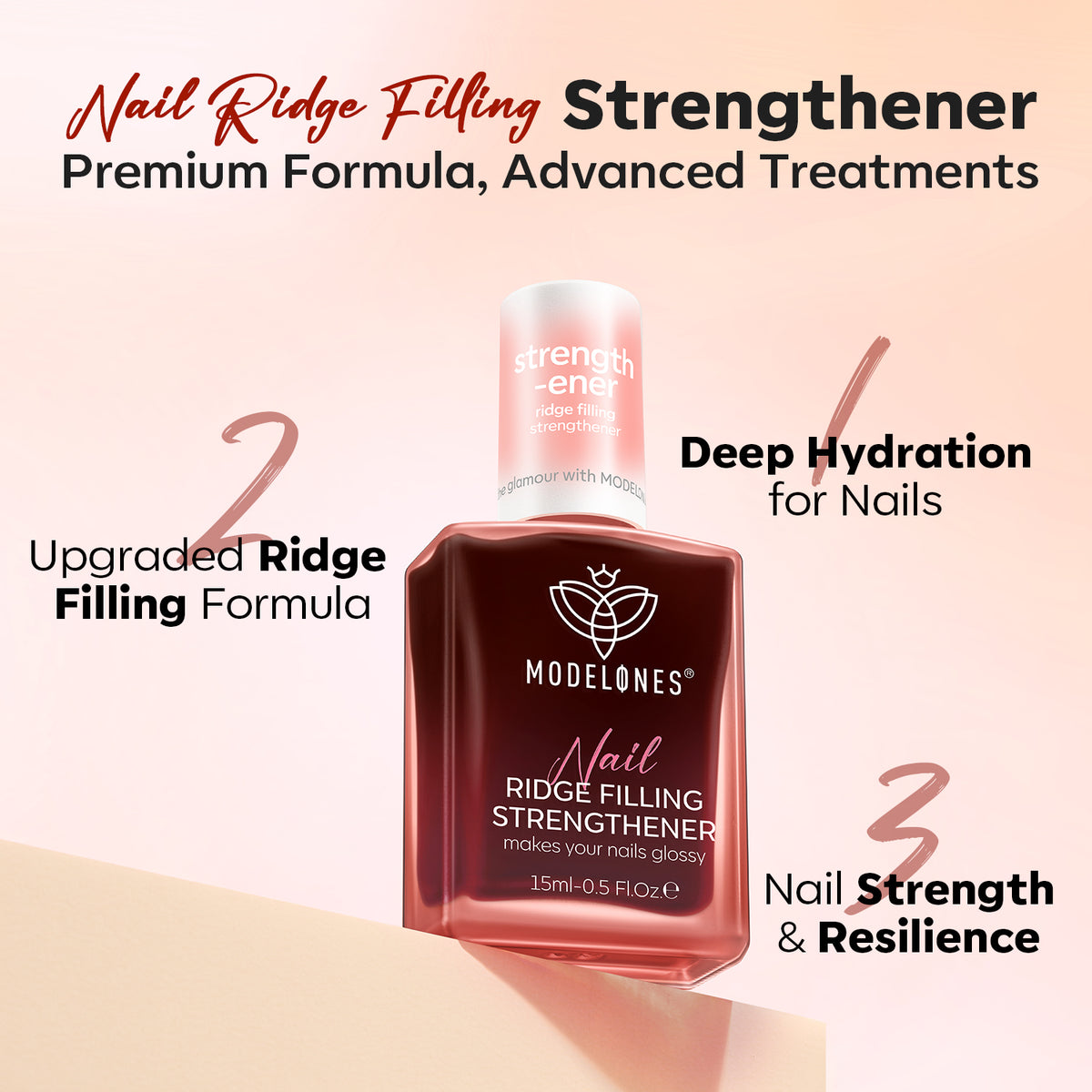 Auburn Wine 8-in-1 Functional Nail Repair Strengthener Nail Care MODELONES 
