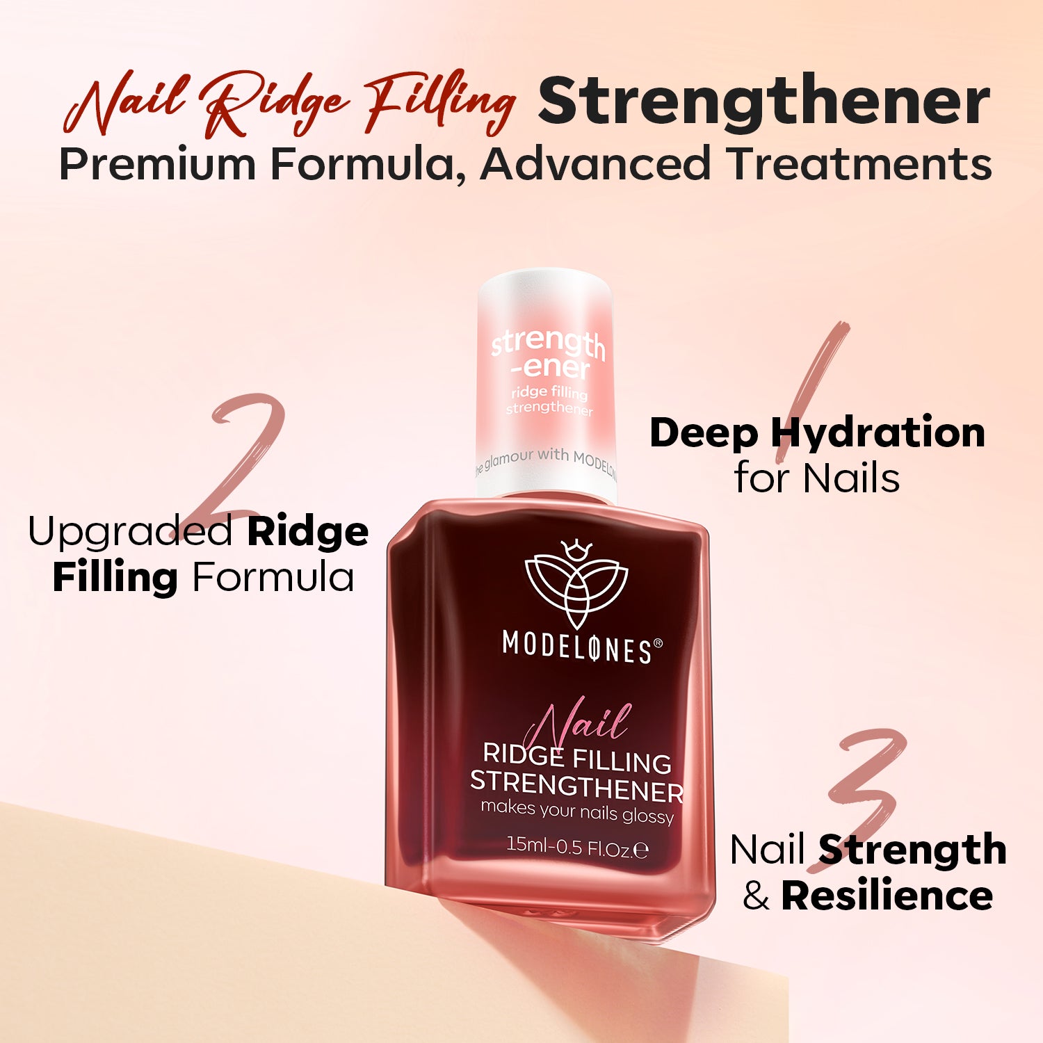 Auburn Wine 8-in-1 Functional Nail Repair Strengthener Nail Care MODELONES 