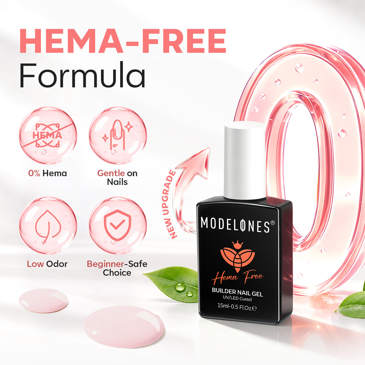 8-In-1 Milky Pink Hema-Free Builder Gel 15ml Builder Gel MODELONES 