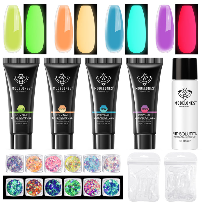 Pumpkin Knight & Luminous Forest - 4 Colors Poly Nail Gel Kit