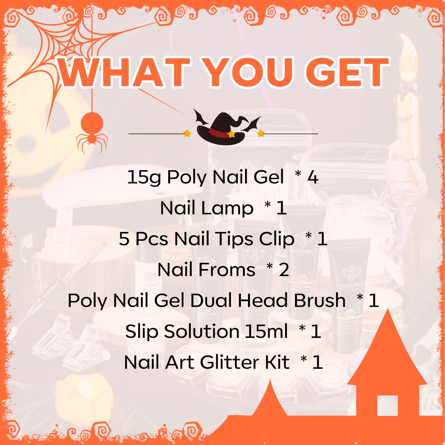 Enchanted Halloween - 4 Colors Poly Nail Gel Kit