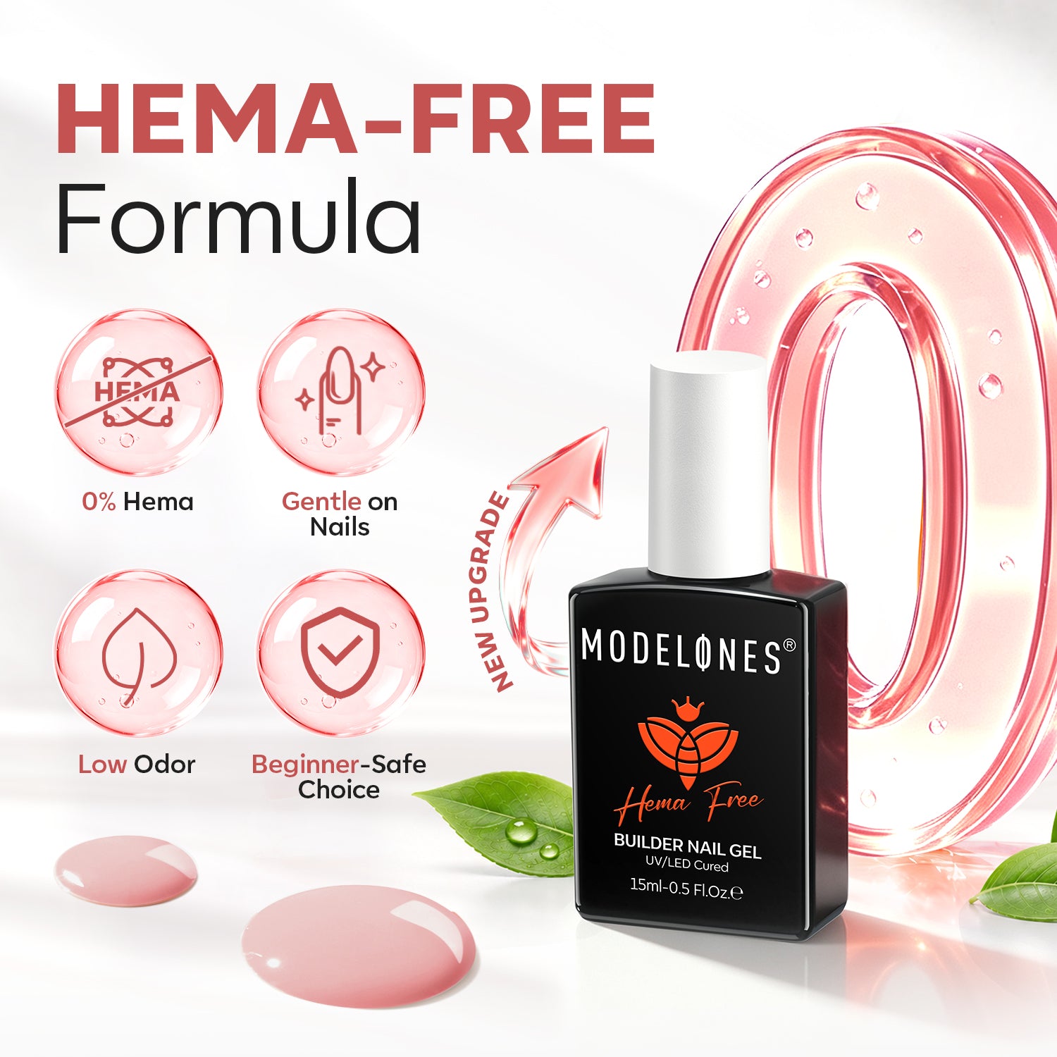 8-In-1 Nude Melon Hema-Free Builder Gel 15ml Builder Gel MODELONES 