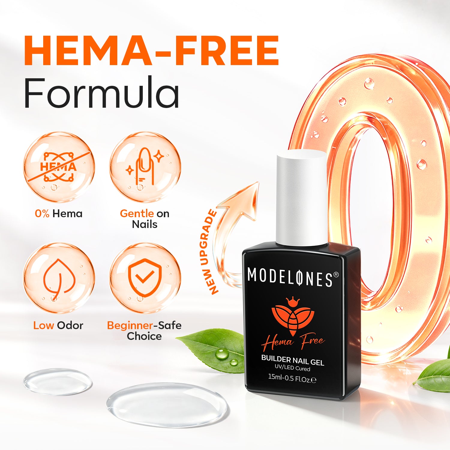 8-In-1 Bare Clear Hema-Free Builder Gel 15ml Builder Gel MODELONES 