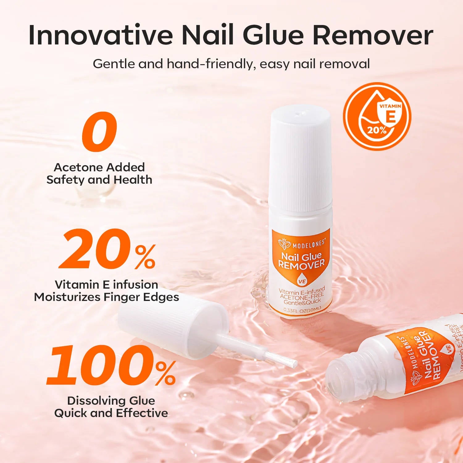 Modelones Nail Glue Remover for Press on Nails Tips 10ml