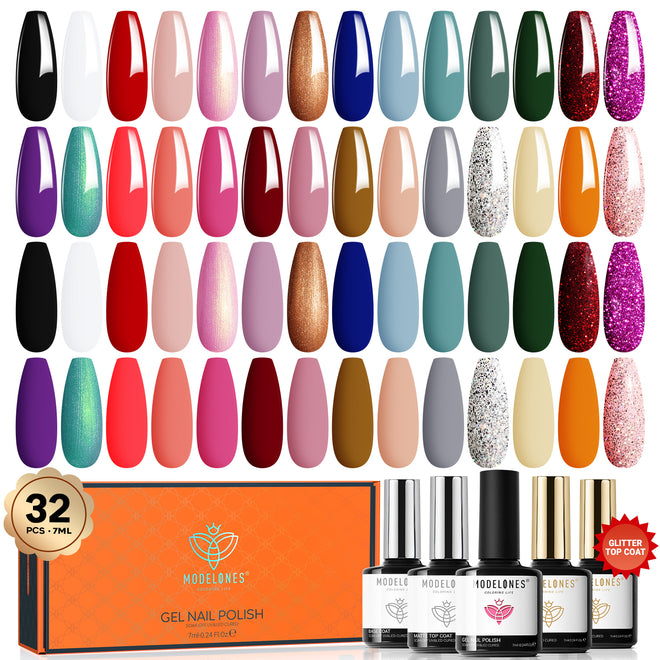 Party Queen - 33Pcs 28 Colors Gel Nail Polish Kit 【US ONLY】