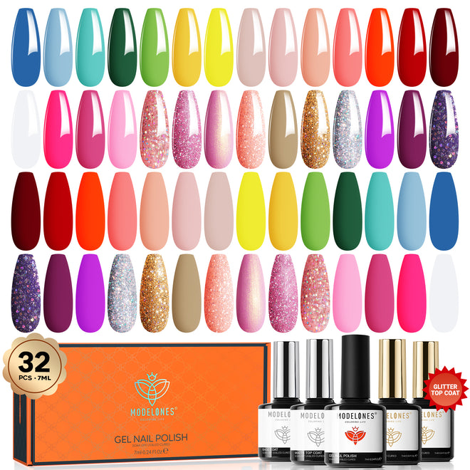 Neon Summer - 33Pcs 28 Colors Gel Nail Polish Kit 【US/EU ONLY】