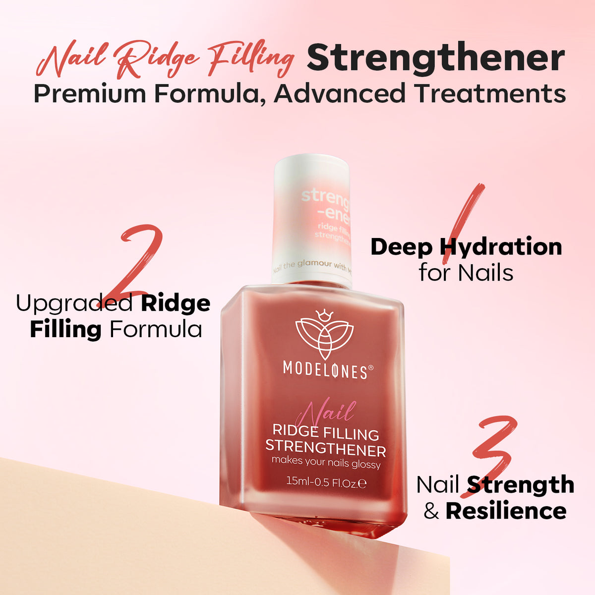 Nail Ridge Filler Strengthener Nail Care MODELONES 