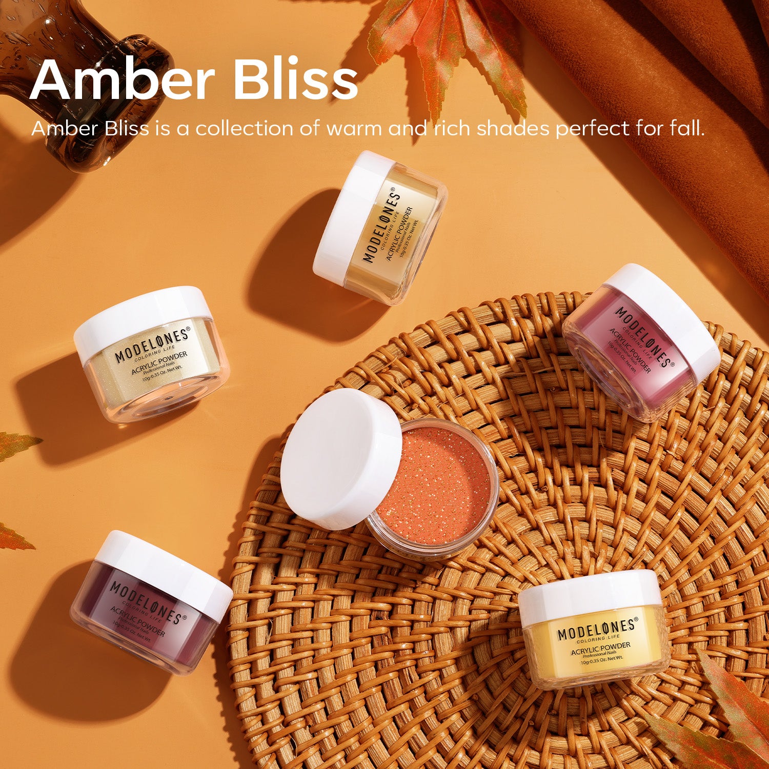 Amber Bliss - 6Pcs Acrylic Powder Set (0.35 Oz)