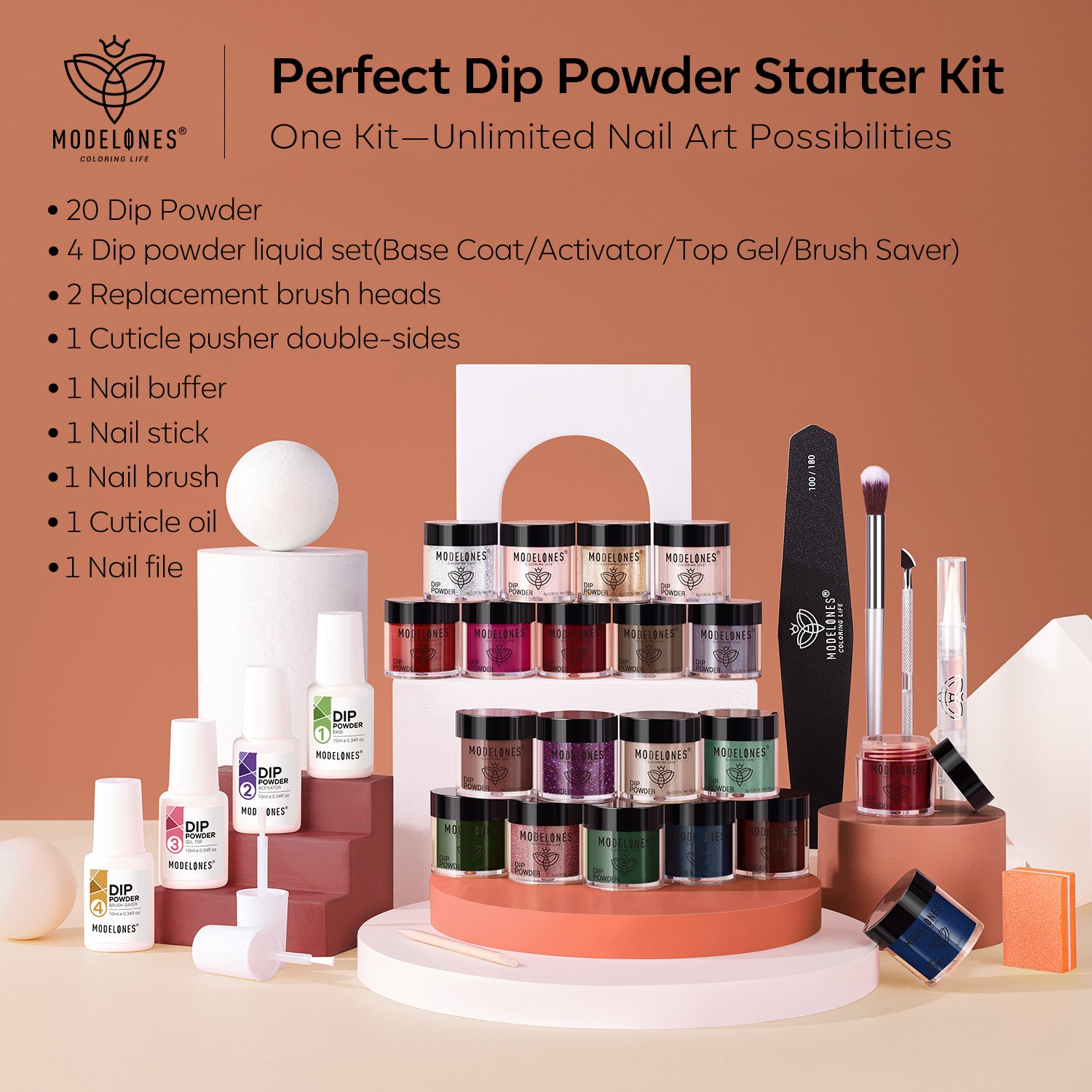 Making Waves - 32Pcs 20Colors Dipping Powder All-In-One Kit【US ONLY】