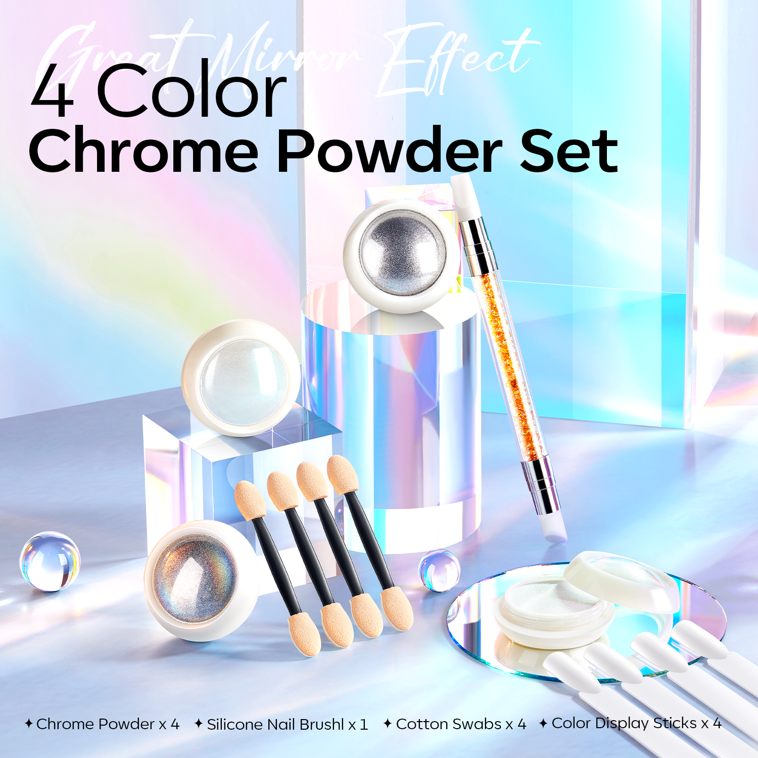 4 Colors Chrome Powder Set - Galactic Halo