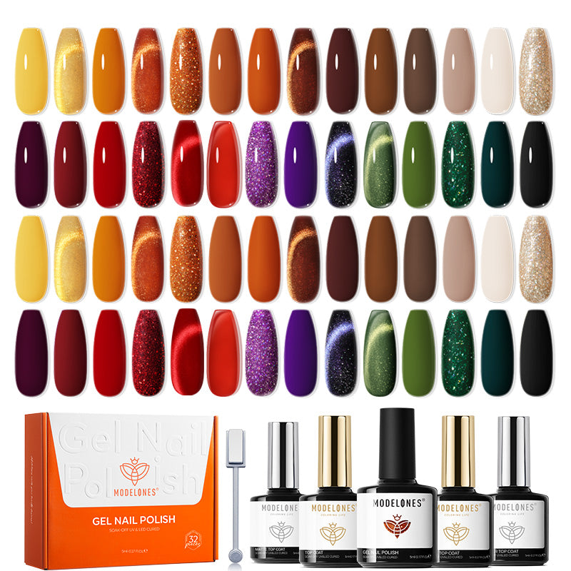 Golden Hour 28 Colors Gel Nail Polish Kit  MODELONES 