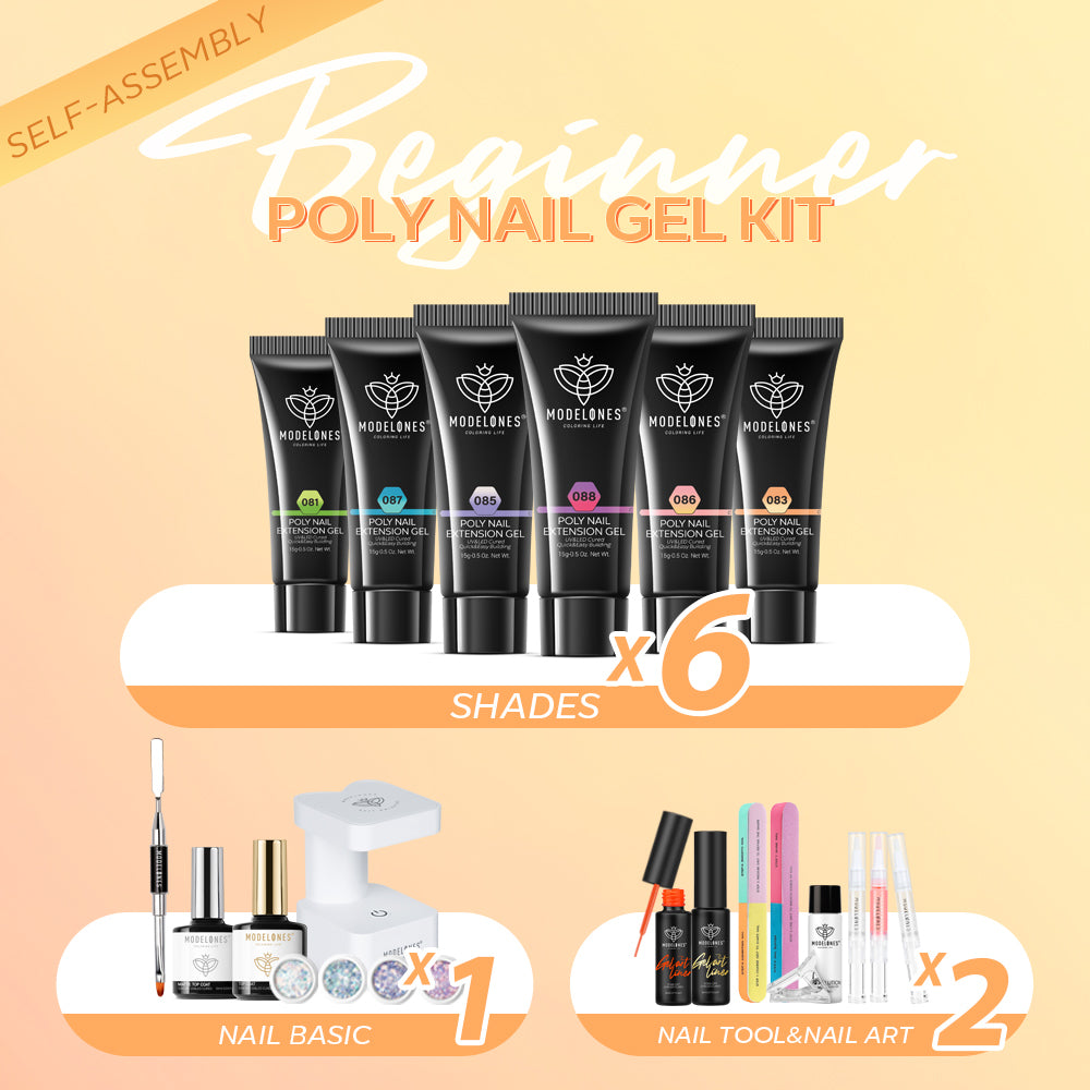 9 Pcs Self-assembly Poly Nail Gel Kit