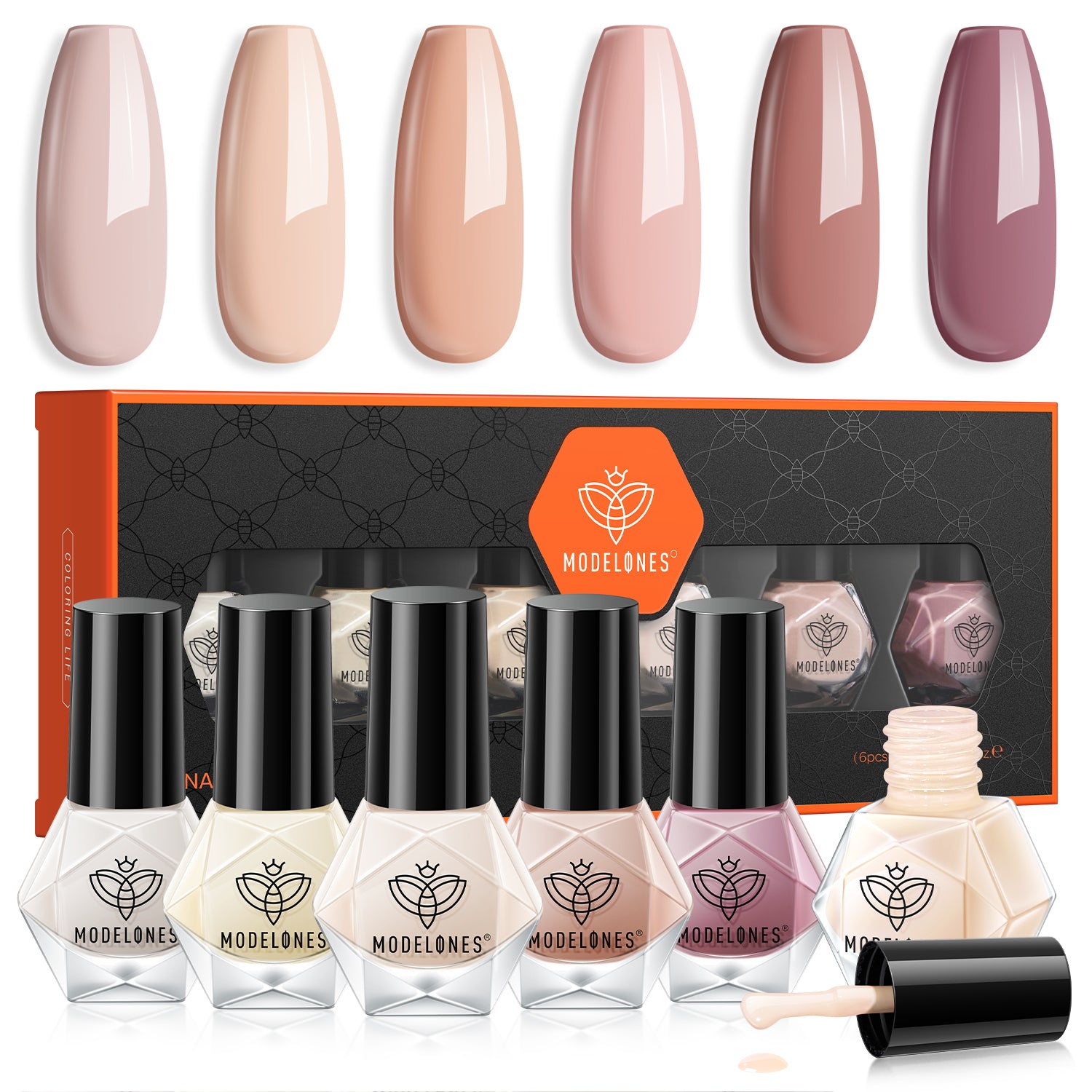 Nude Neutral - 6 Colors Nail Polish Set