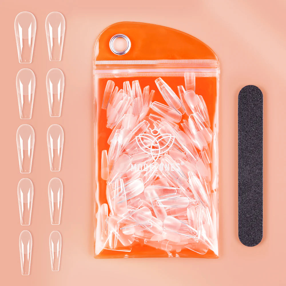 200Pcs Semi-Frosted Coffin Full Cover Nail Tips