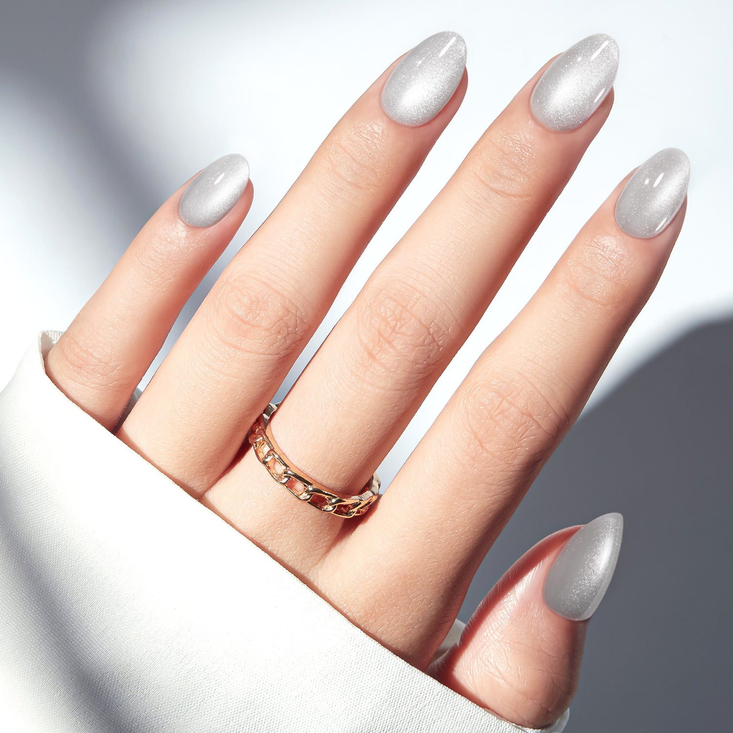 Silver Shimmer press on nails MODELONES 