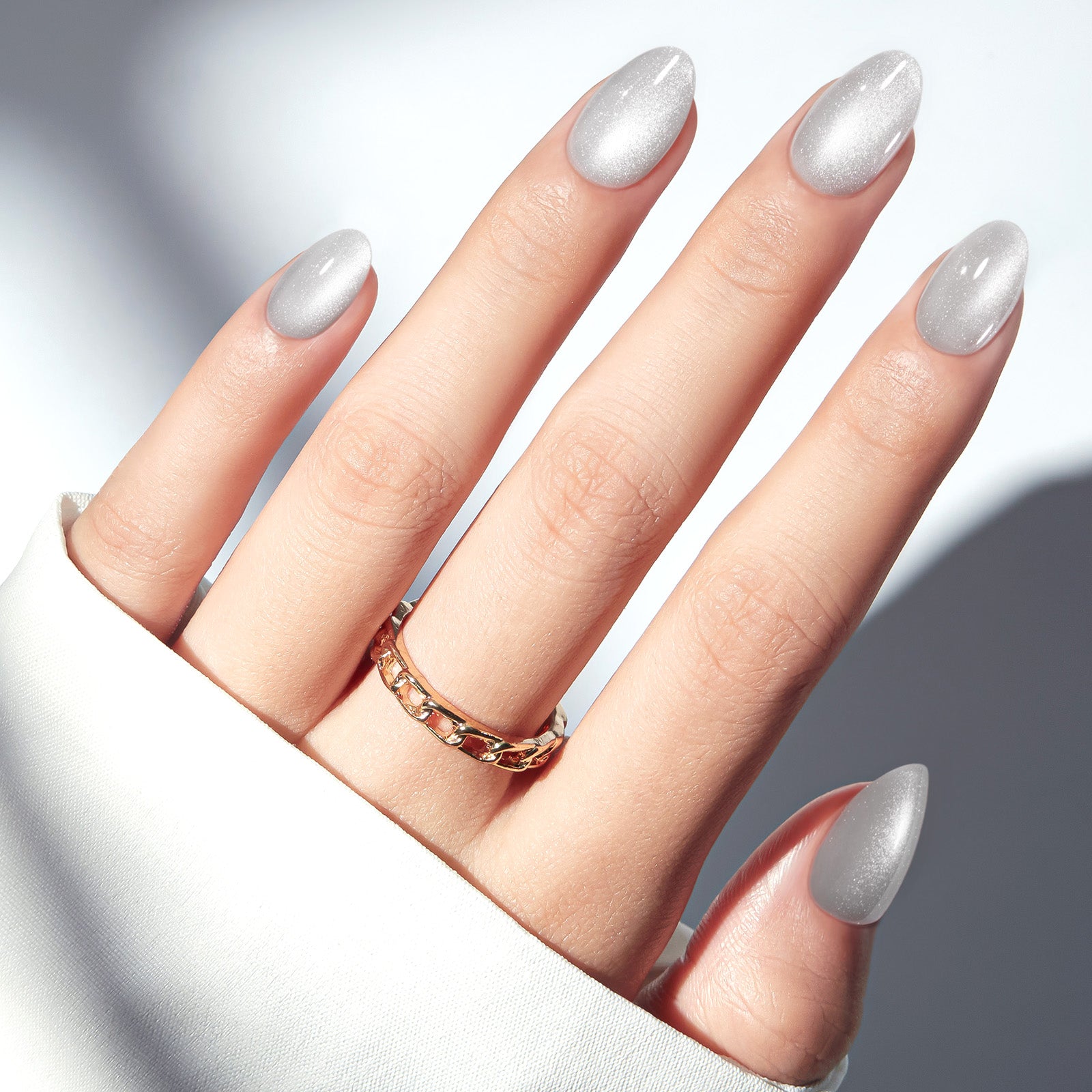 Silver Shimmer press on nails MODELONES 