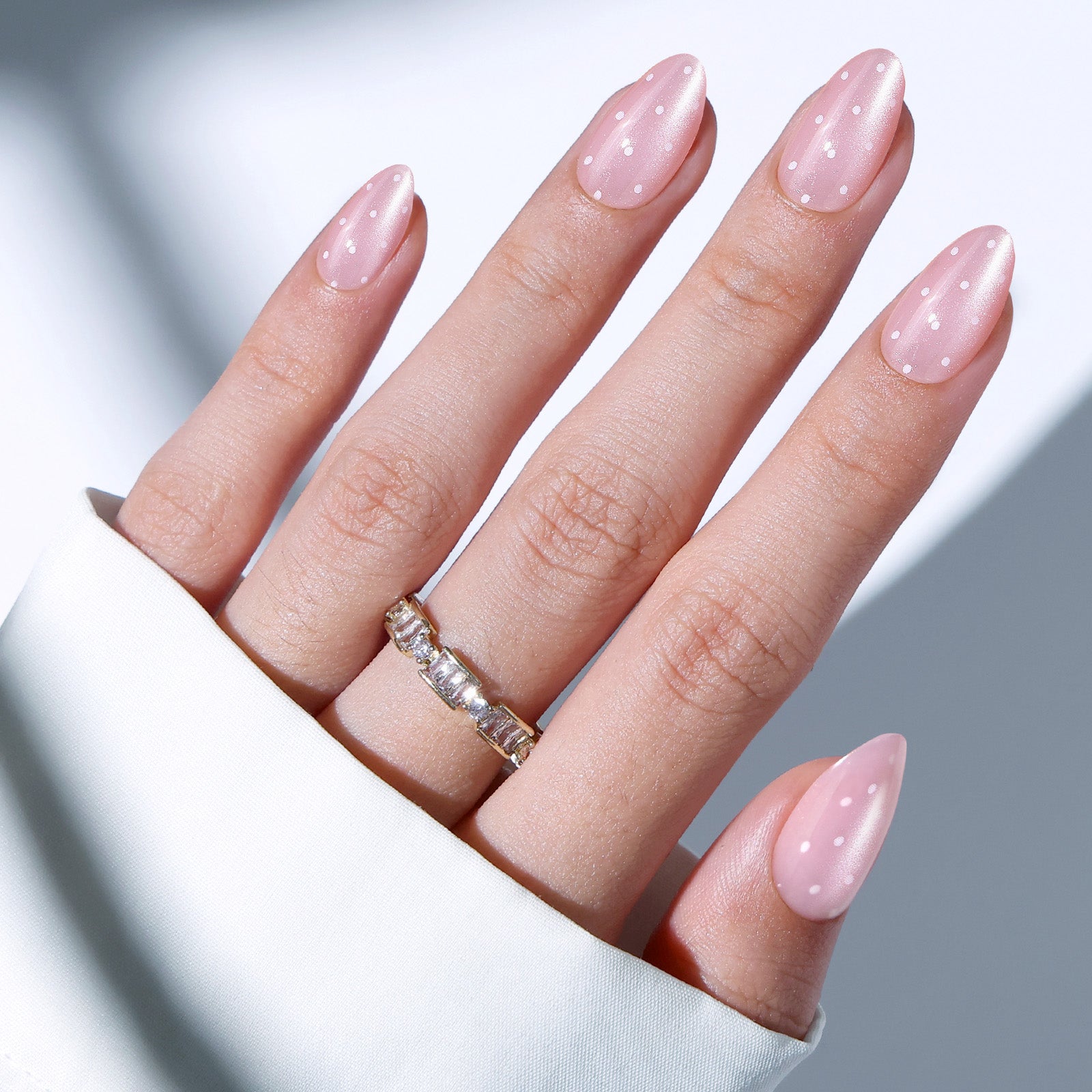 Pink Milky Dots press on nails MODELONES 