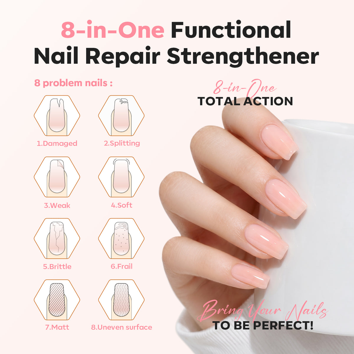 Nail Ridge Filler Strengthener Nail Care MODELONES 