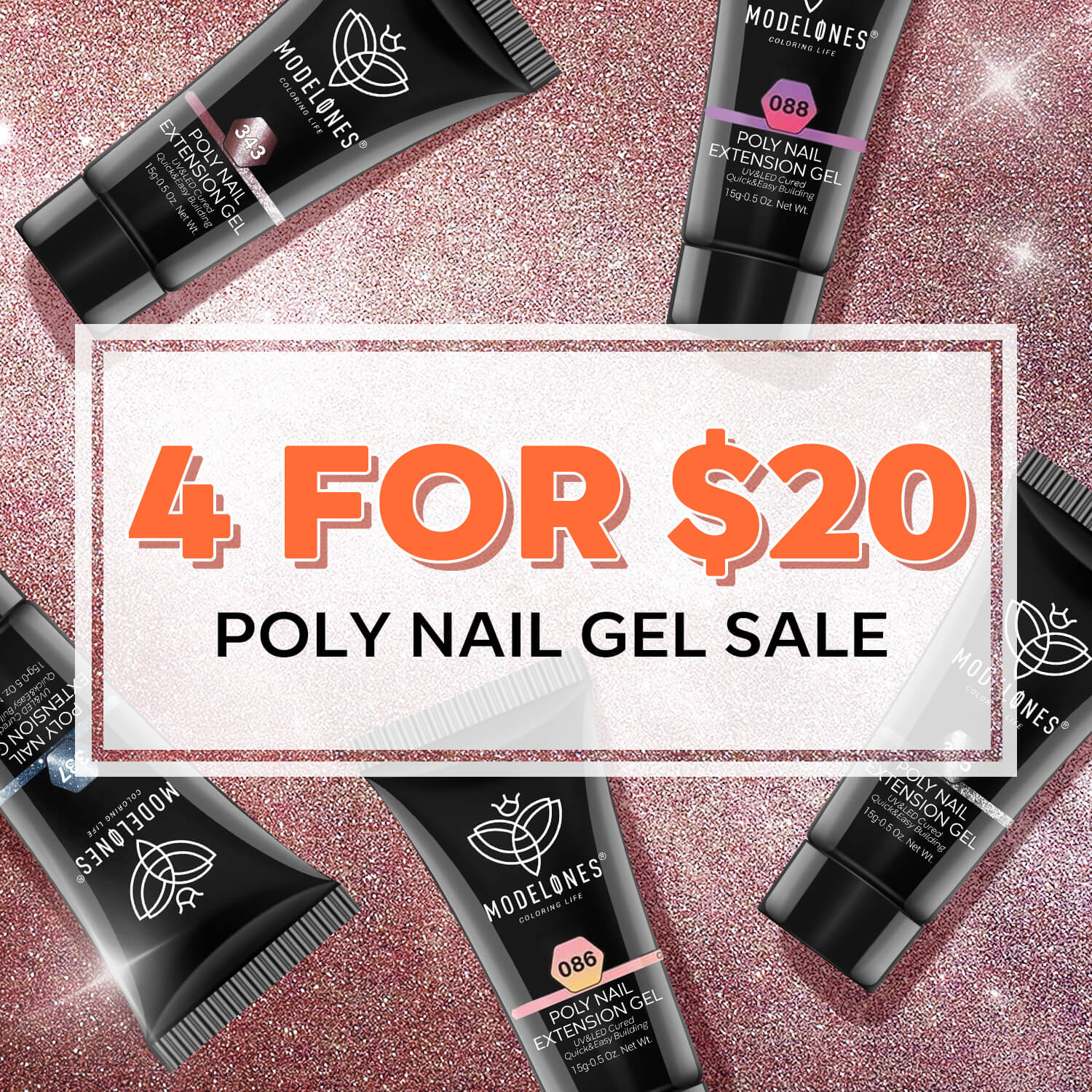 4 For $20 Sale Poly Nail Gel Special Effect (15g)