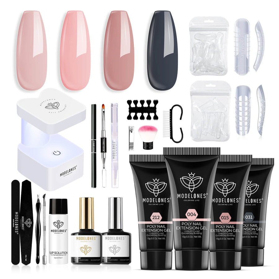Modelones Poly Nail Gel Kit With Slip Solution Extension Builder ...