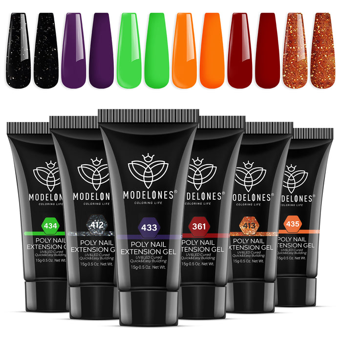 Halloween Party - 6 Shades Poly Nail Gel Set