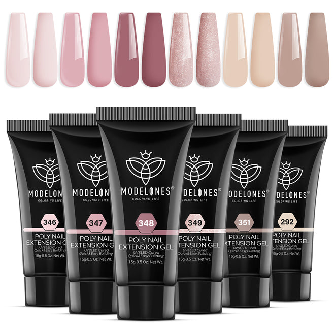 Grace Pink - 6 Shades Poly Nail Gel Set【US/EU ONLY】