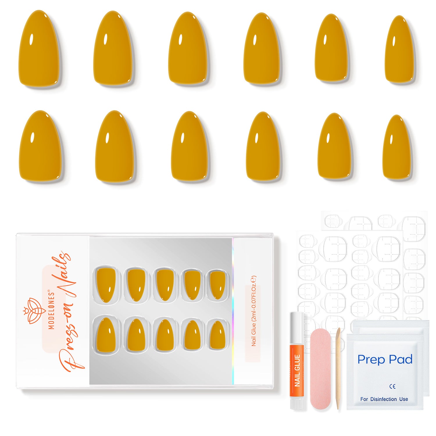 Mustard Gold press on nails MODELONES 