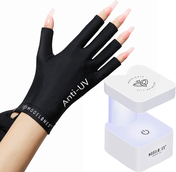 Anti-UV Light Glove With 8W Nail Lamp For Nails Salon Professional UPF 99+