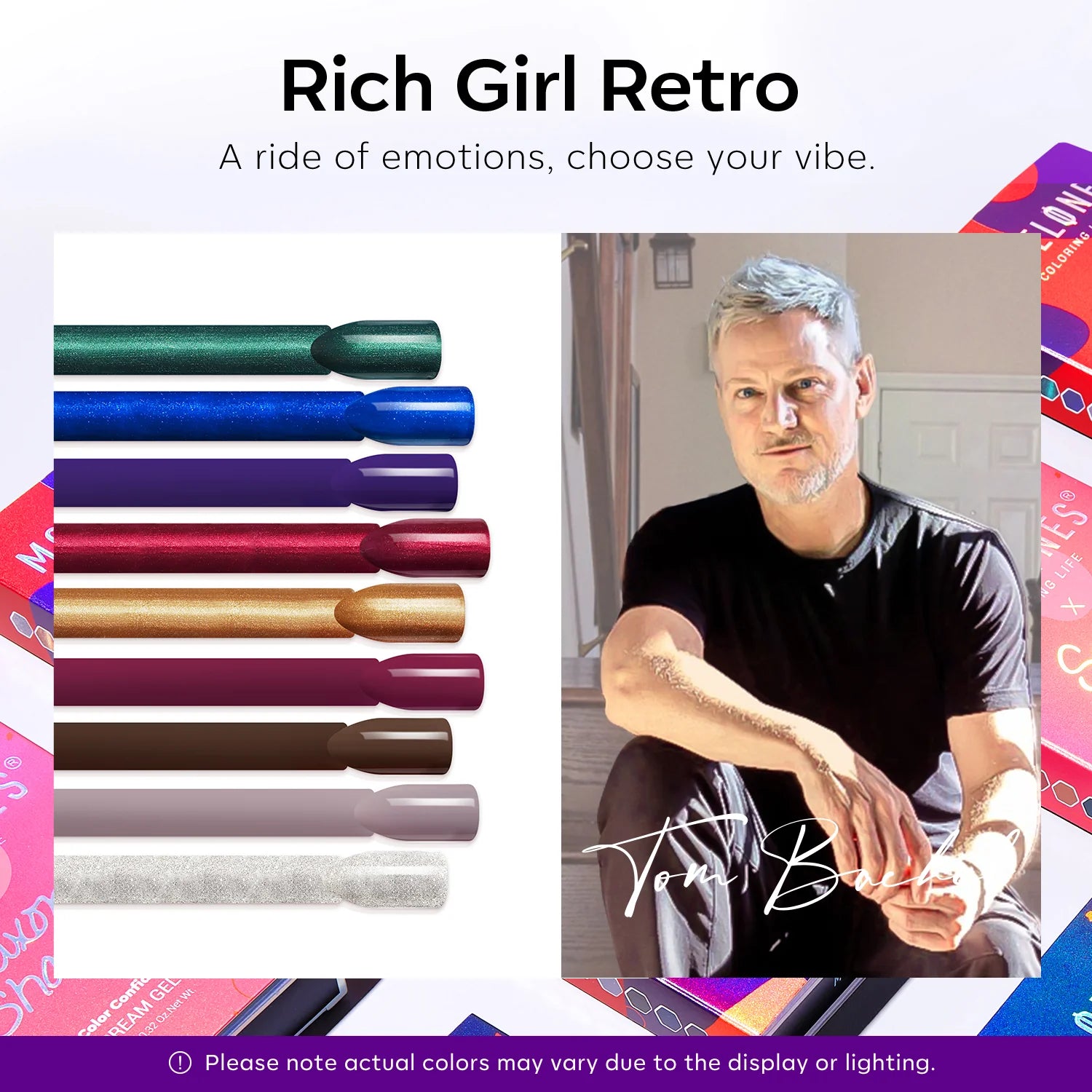 Rich Girl Retro - 9 Shades Solid Cream Gel Polish Color Cube