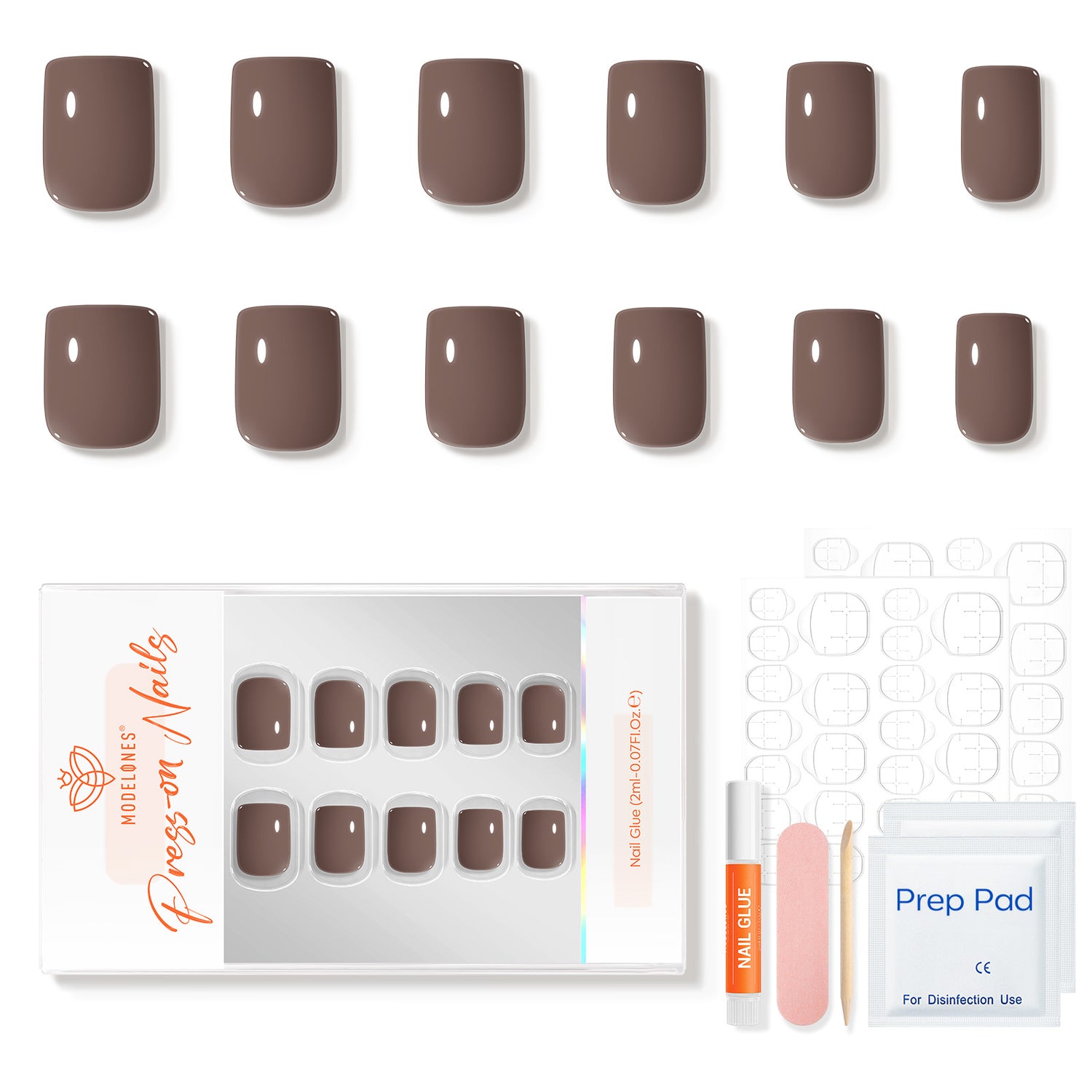 Milk Mocha press on nails MODELONES 