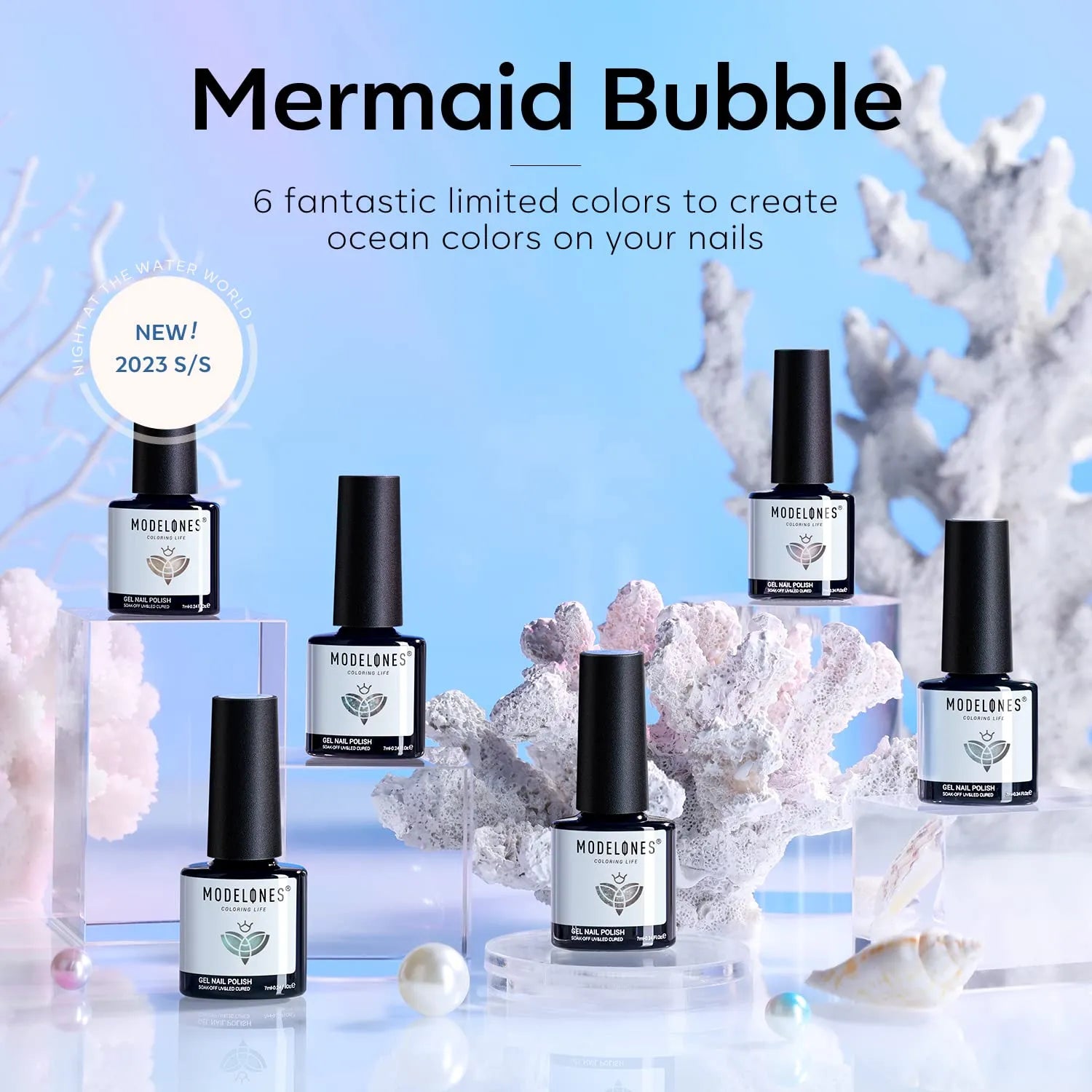Mermaid Bubble - 6 Colors Gel Nail Polish Kit