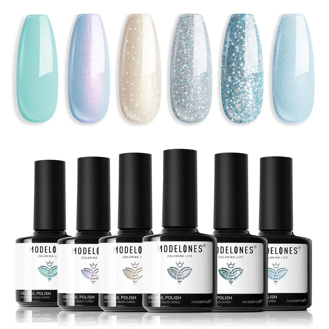 Mermaid Bubble - 6 Shades Gel Nail Polish Set