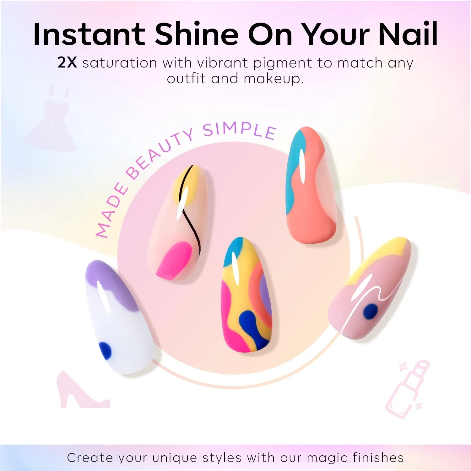 Neon Island - 6 Colors Gel Nail Polish Kit