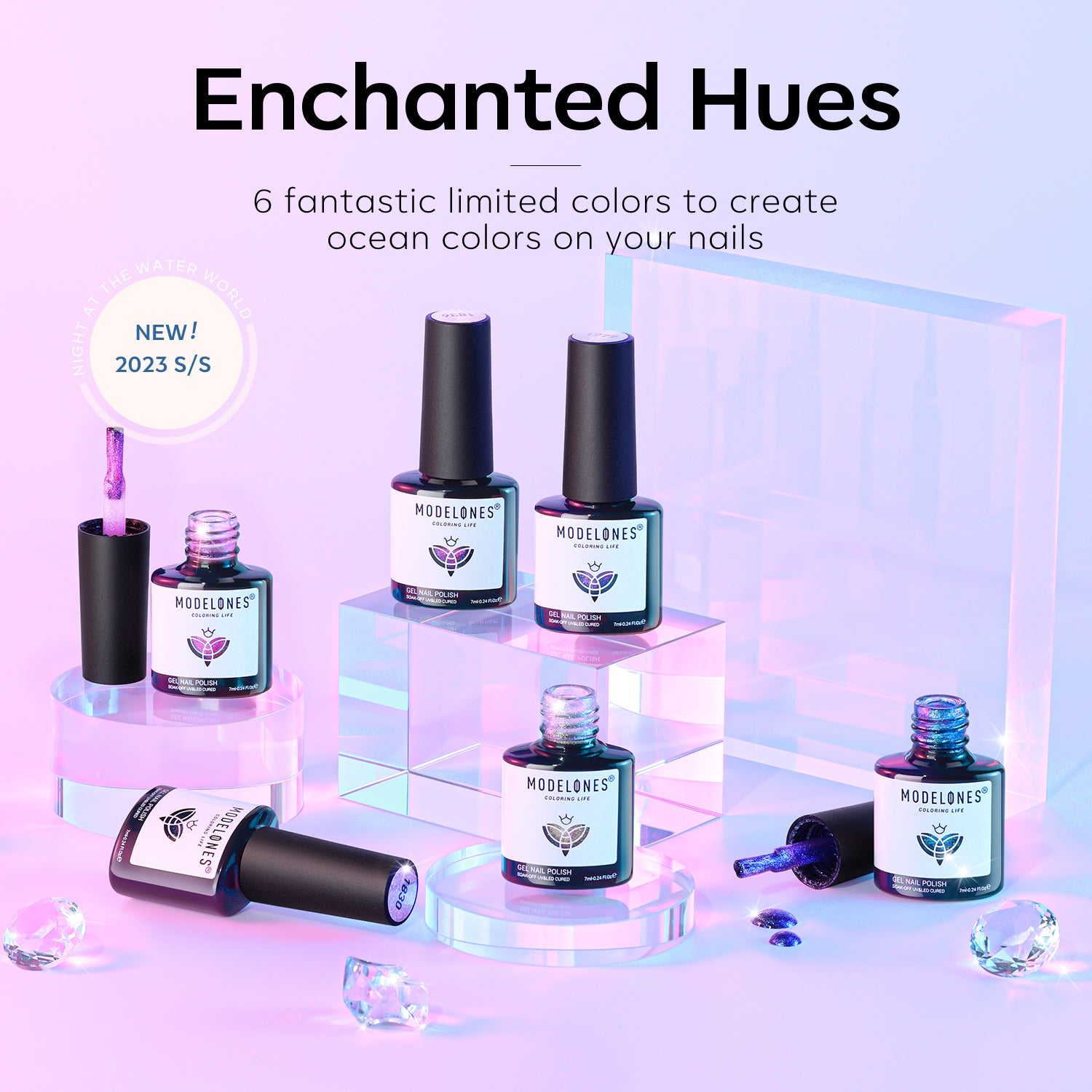 Enchanted Hues - 6 Colors Gel Nail Polish Kit