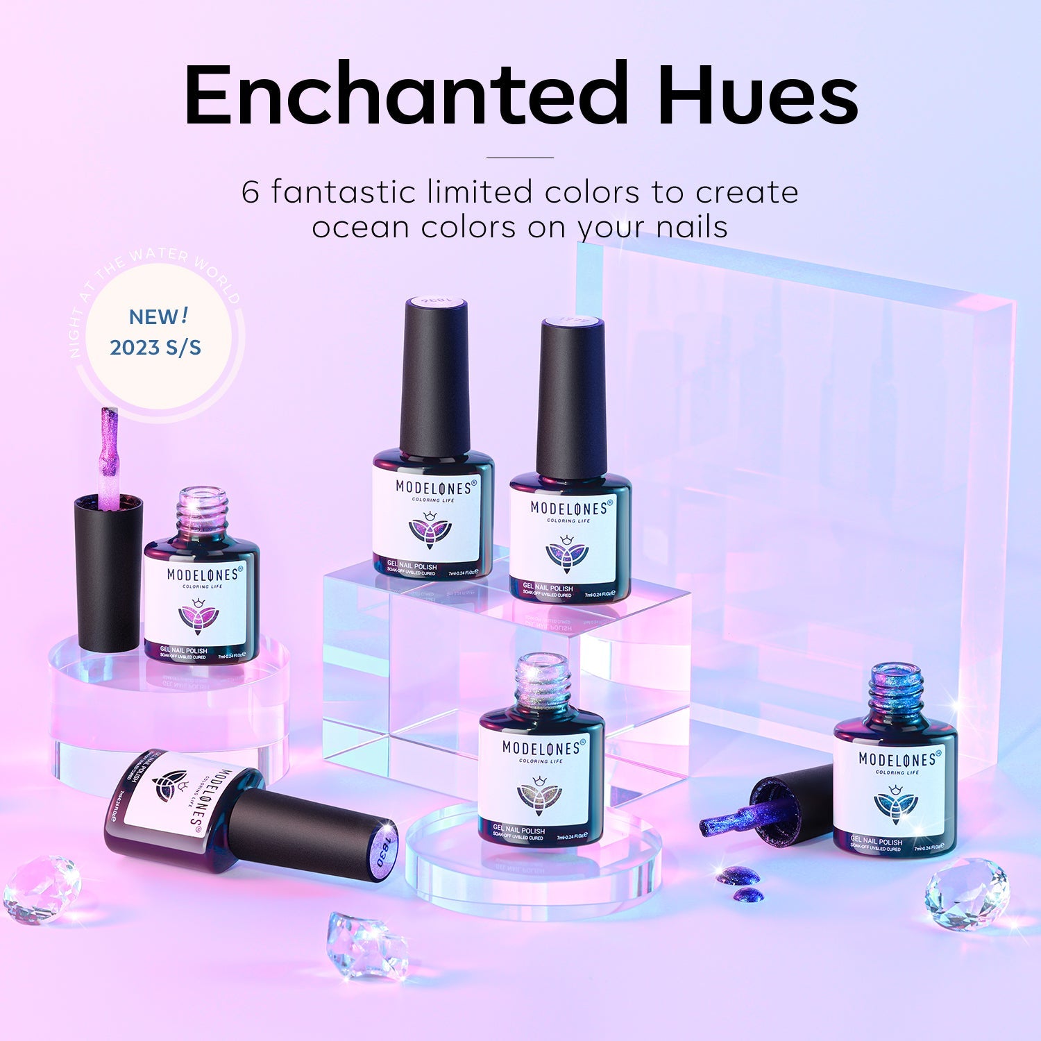 Enchanted Hues - 6 Colors Gel Nail Polish Set