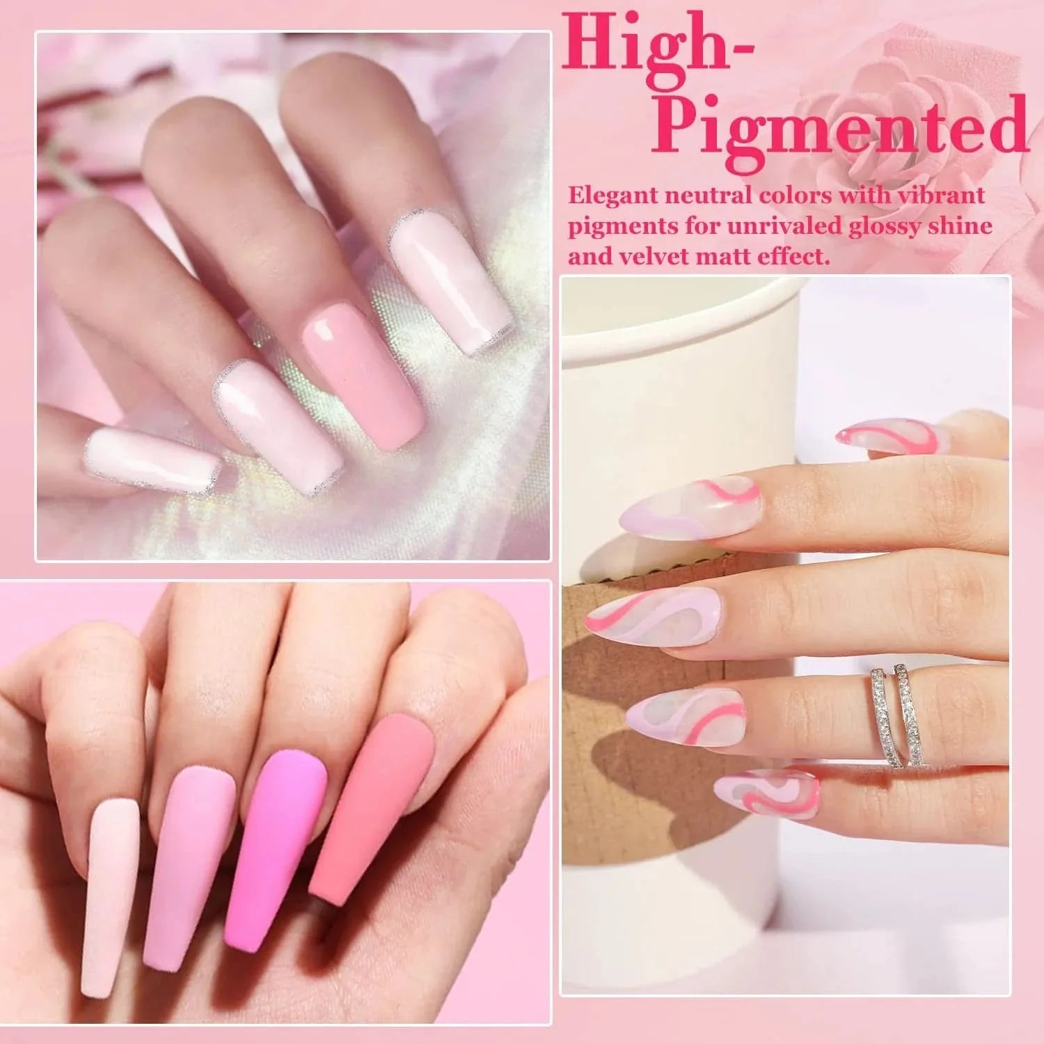 All About Pink - 6 Colors Gel Nail Polish Kit【US ONLY】