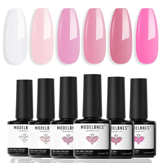 All About Pink - 6 Colors Gel Nail Polish Set